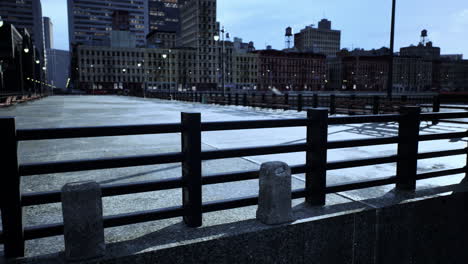 empty city street with fence