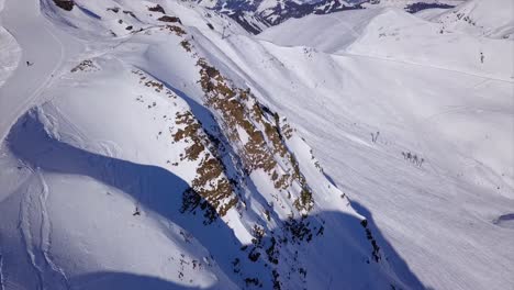 drone pass over alpine hill