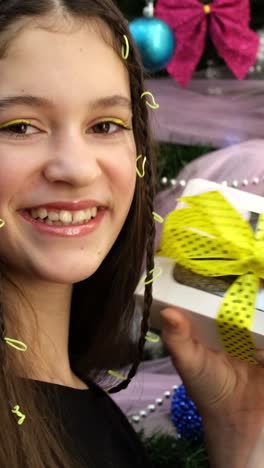 beautiful girl with a christmas present beautiful girl with a christmas present