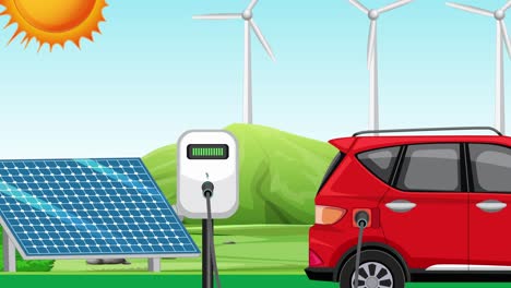 electric vehicle charging with solar and wind power