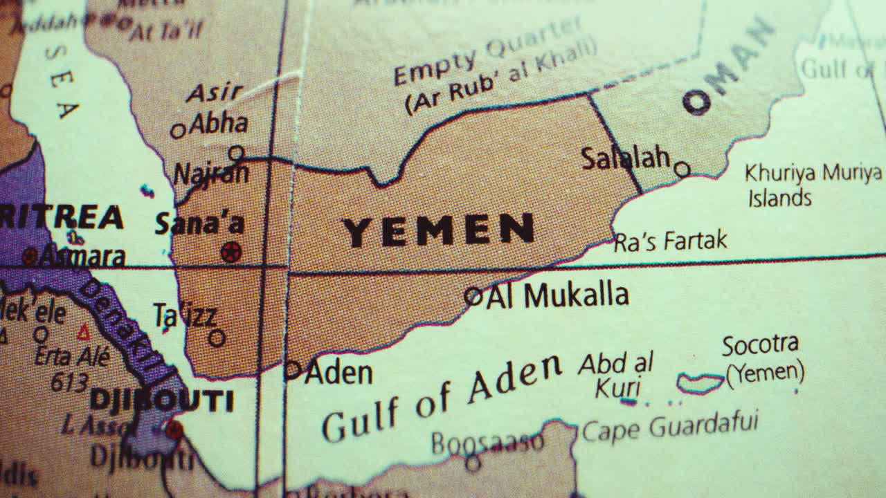 Map of Yemen and Surrounding Countries
