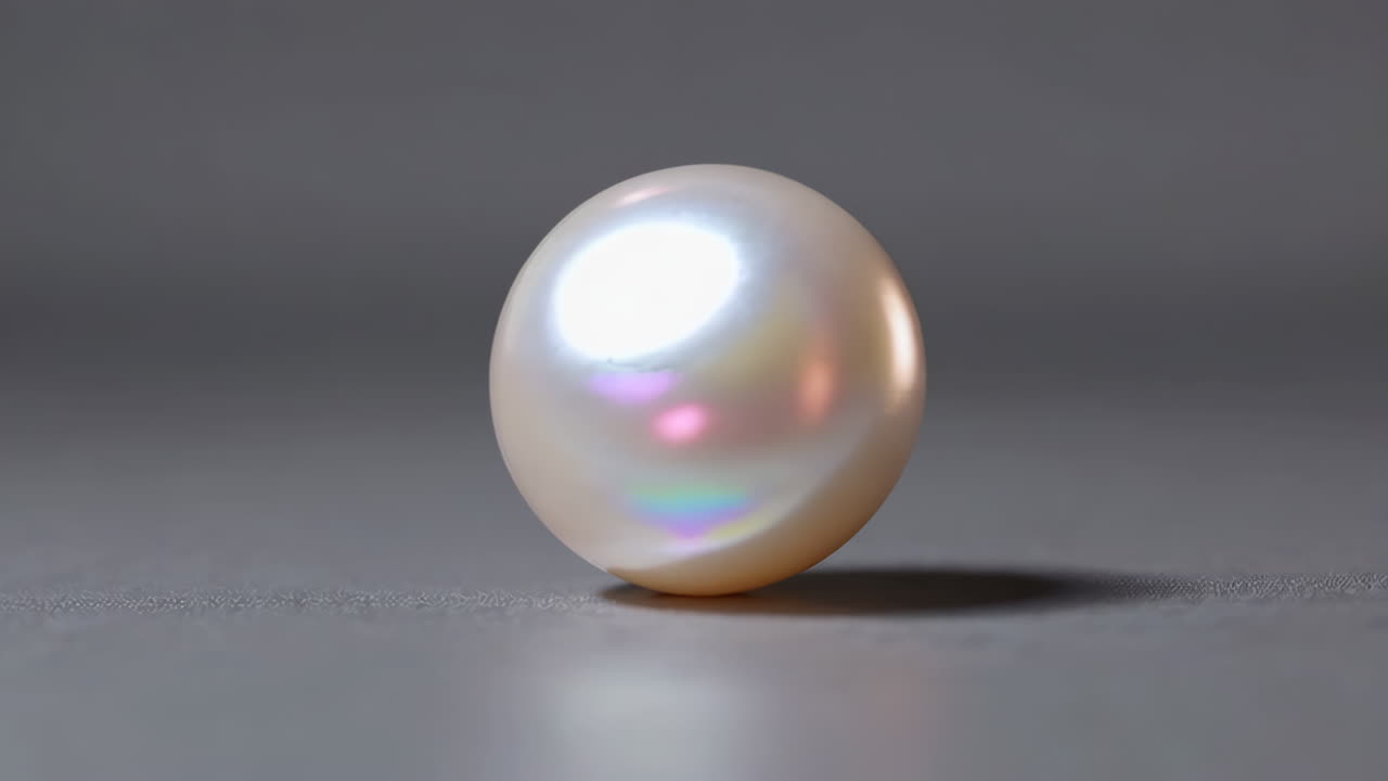 Close-up of a Beautiful White Pearl