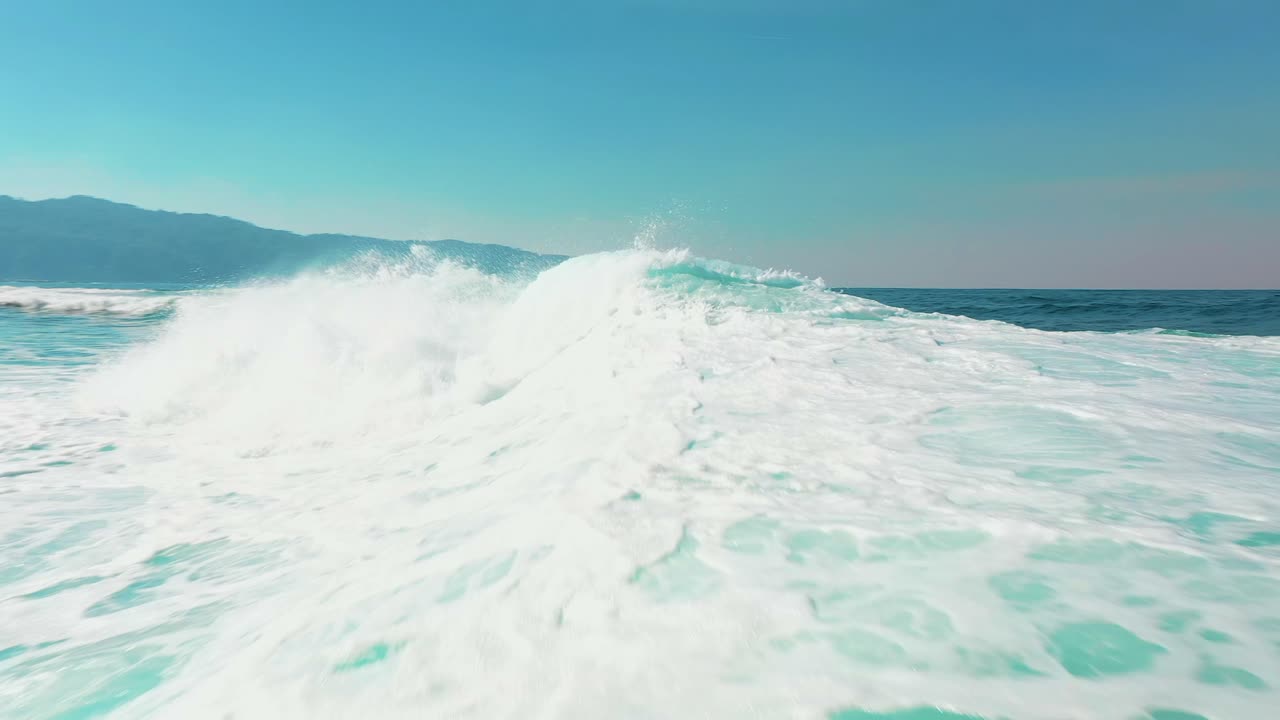 Surfer Surfing Big Wave Barrel Tube Slow Motion On Australian Coast Aerial Video