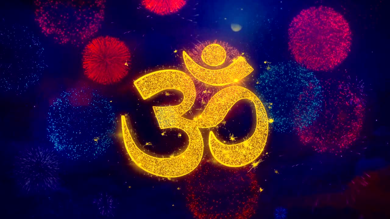 diwali elemento 3 fuegos artificiales texto de saludo texto partículas de brillo en fuegos artificiales de colores