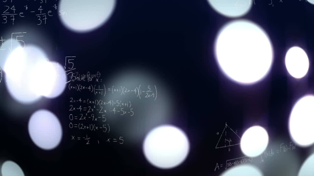 Mathematical equations and bokeh lights