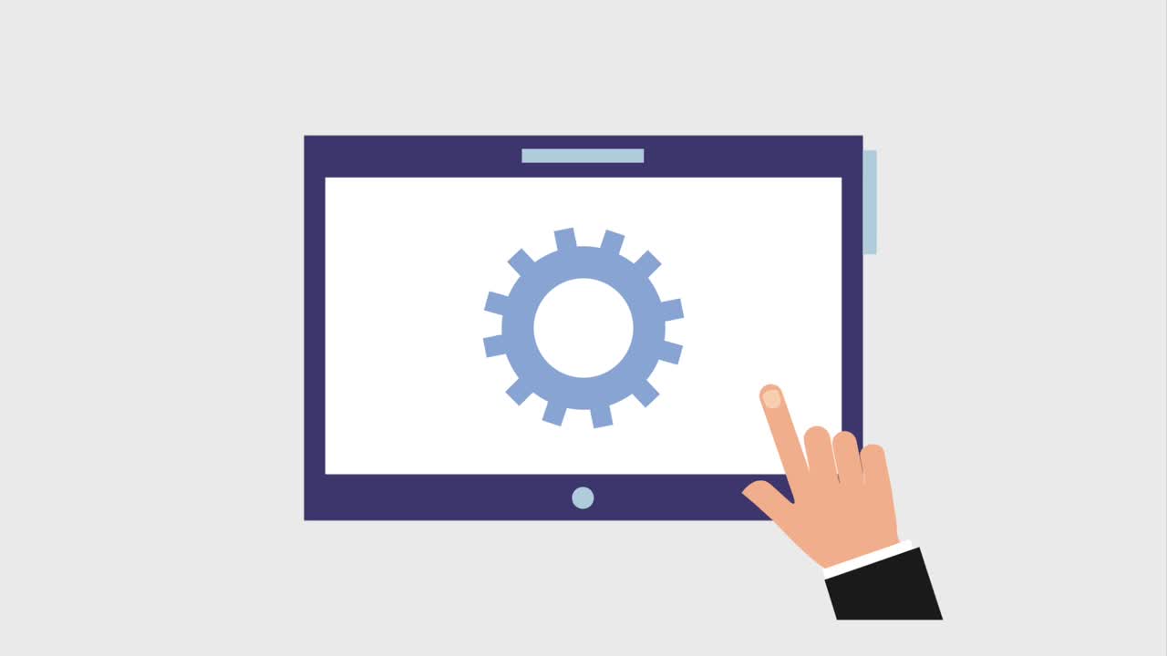 los íconos de los engranajes giratorios