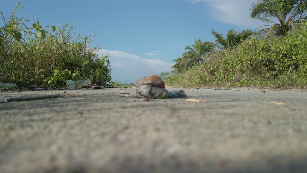 Aerial Drone View During Summer Alit Fishing Village,Kabong With, Facing Open Blue Sea, White Sandy Beach,Green Coconut, Palm Trees,And River,Sarawak,Borneo
