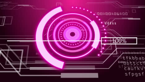 animación del procesamiento de datos digitales a través del escaneo de alcance