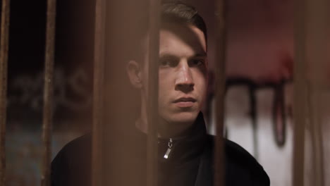 man behind bars