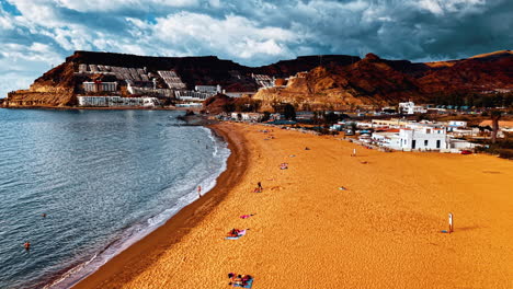 stunning aerial view of gran canaria beach and coastal landscape