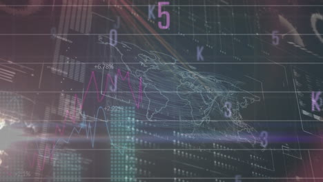 animation of statistics and digital data processing on dark background