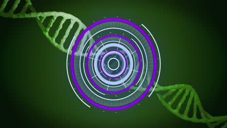 animación de la hebra de adn y escaneo de alcance