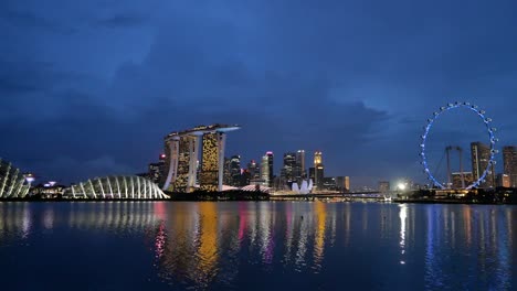 singapore marina bay skyline at night