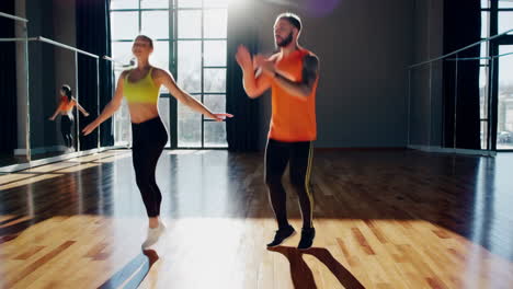 couple dancing in dance studio