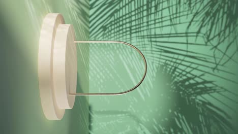 minimal white podium with palm tree reflection background for product stand and design, 3d rendering, 3d illustration animation loop