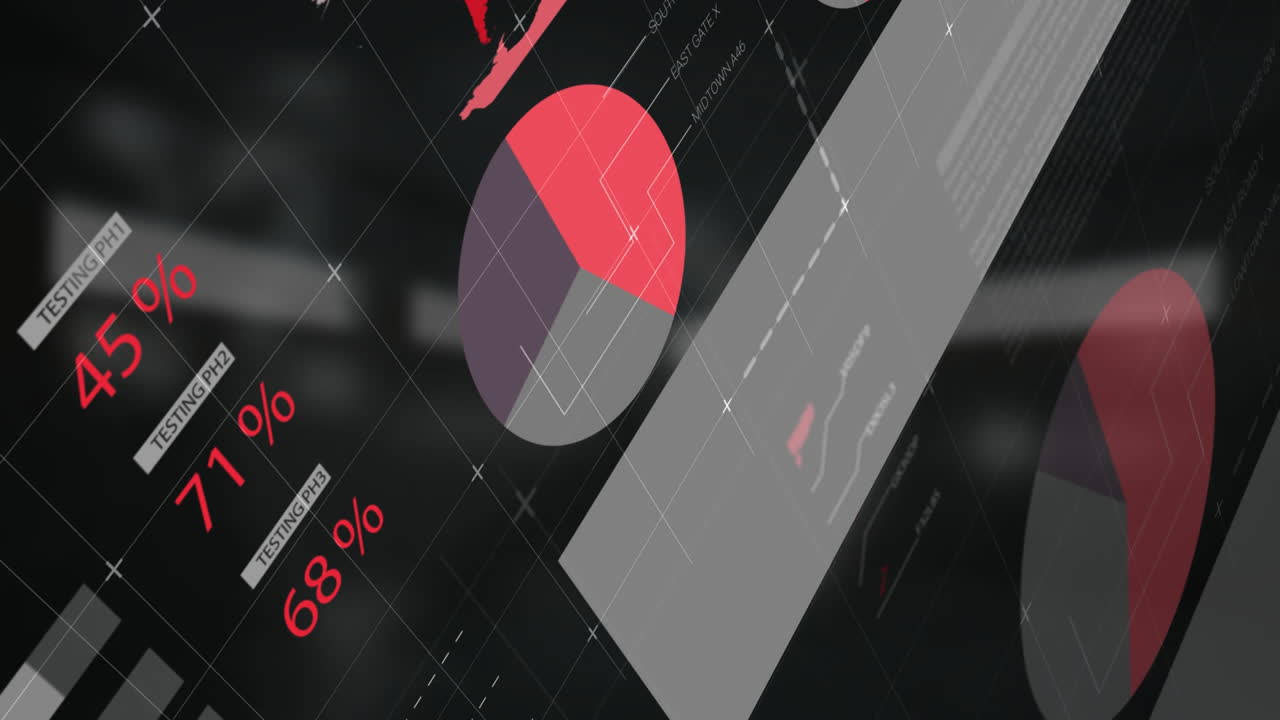 animación del procesamiento de datos en fondo negro