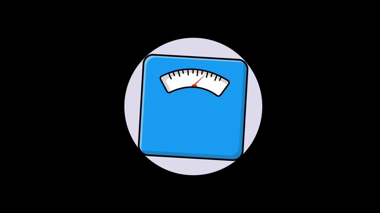 Animated Blue Bathroom Scale with Moving Needle