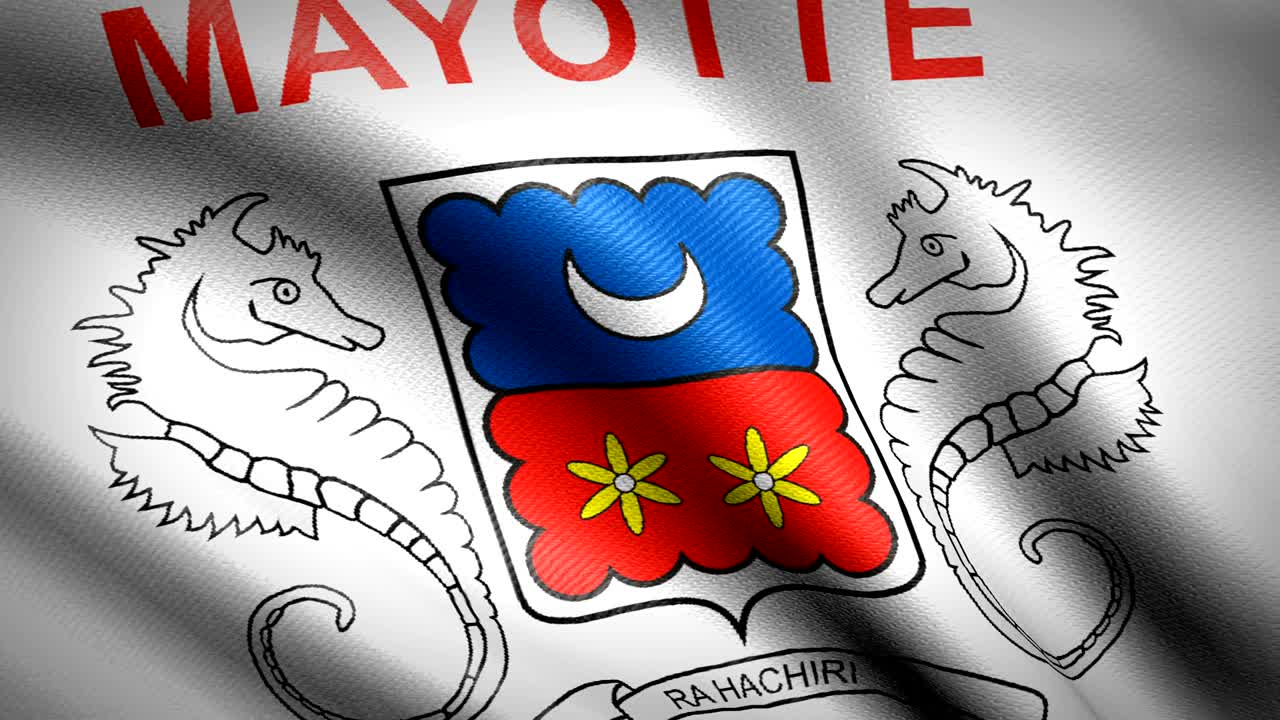 bandera de mayotte. animación de bucle sin costuras. video de alta definición en 4k