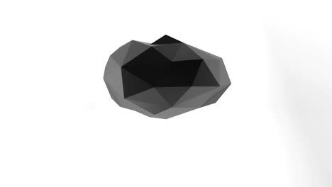fondo gris con bola de poli baja abstracta. animación de bucle de renderizado 3d.