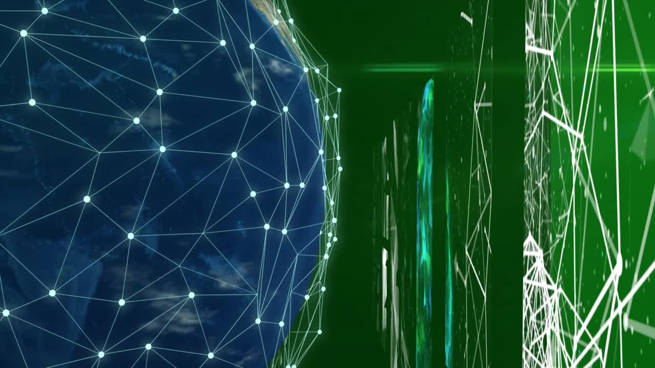 Animazione di un globo con connessioni ed elaborazione dati