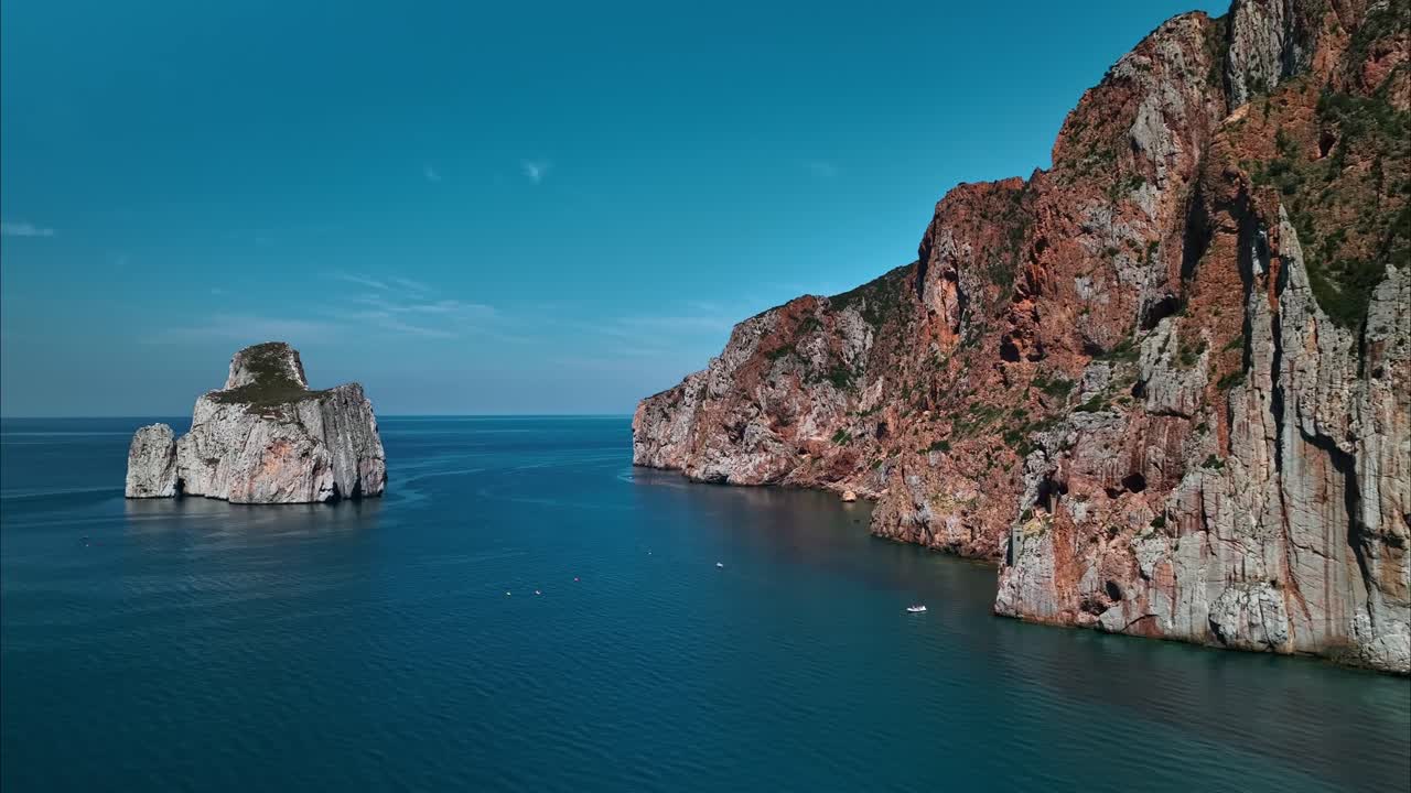 Coastline shot near Porto Flavia in Sardinia, Italy