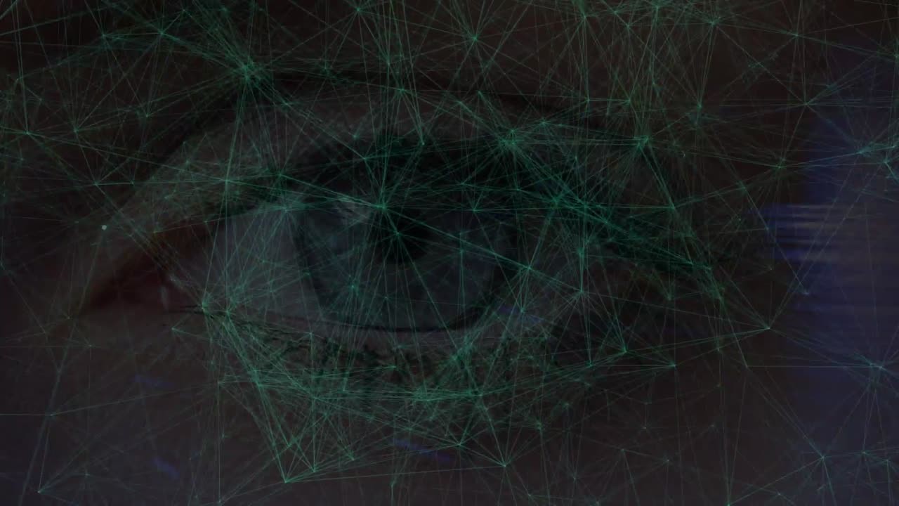 Animation of network of connections over eye