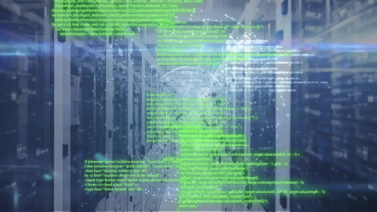 Animation of digital data processing over computer servers