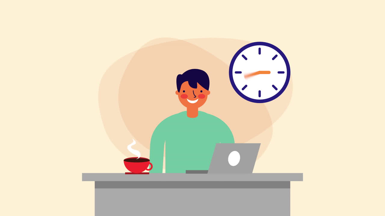 businessman worker with watch in the office