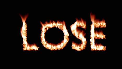 lose hot text brand branding iron loser metal flaming heat flames overlay 4k