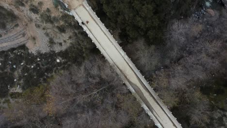 chuck ballard memorial bridge looking into eaton canyon falls trail in angeles national forest in pasadena, california