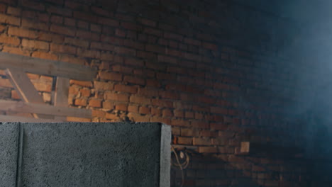 Construction Worker Measuring Concrete Block