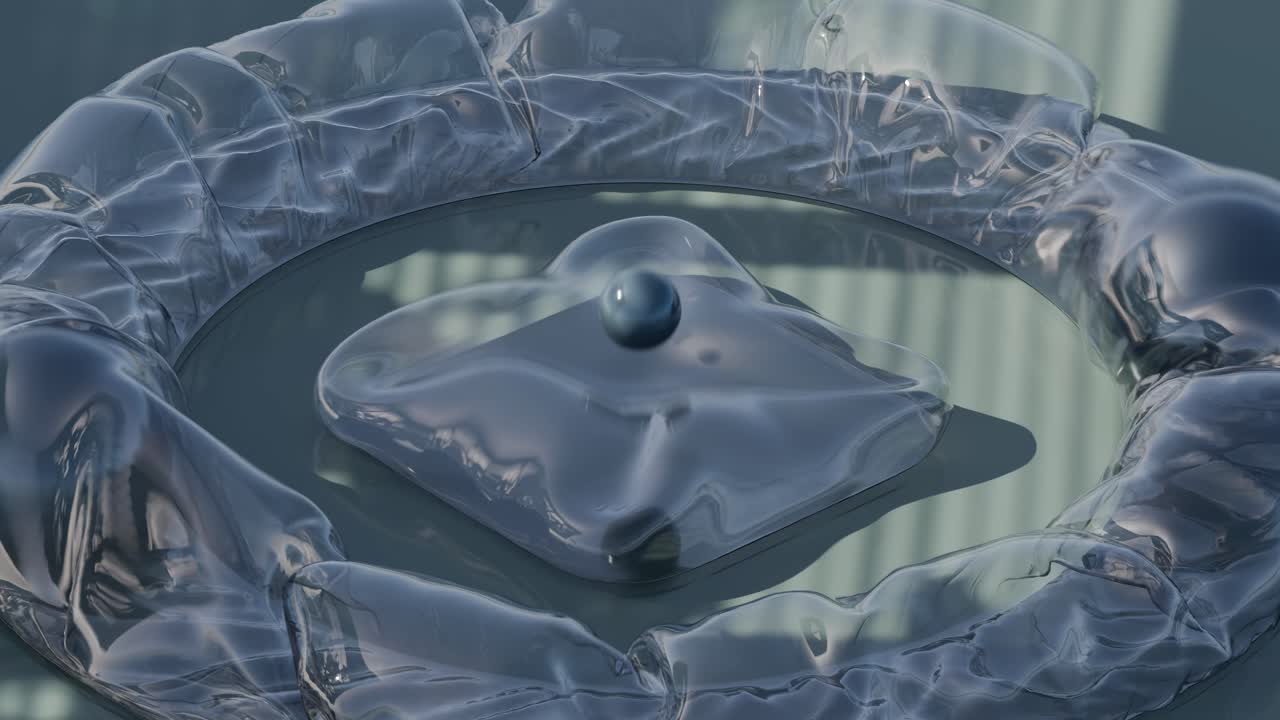 Abstract water sphere in glass