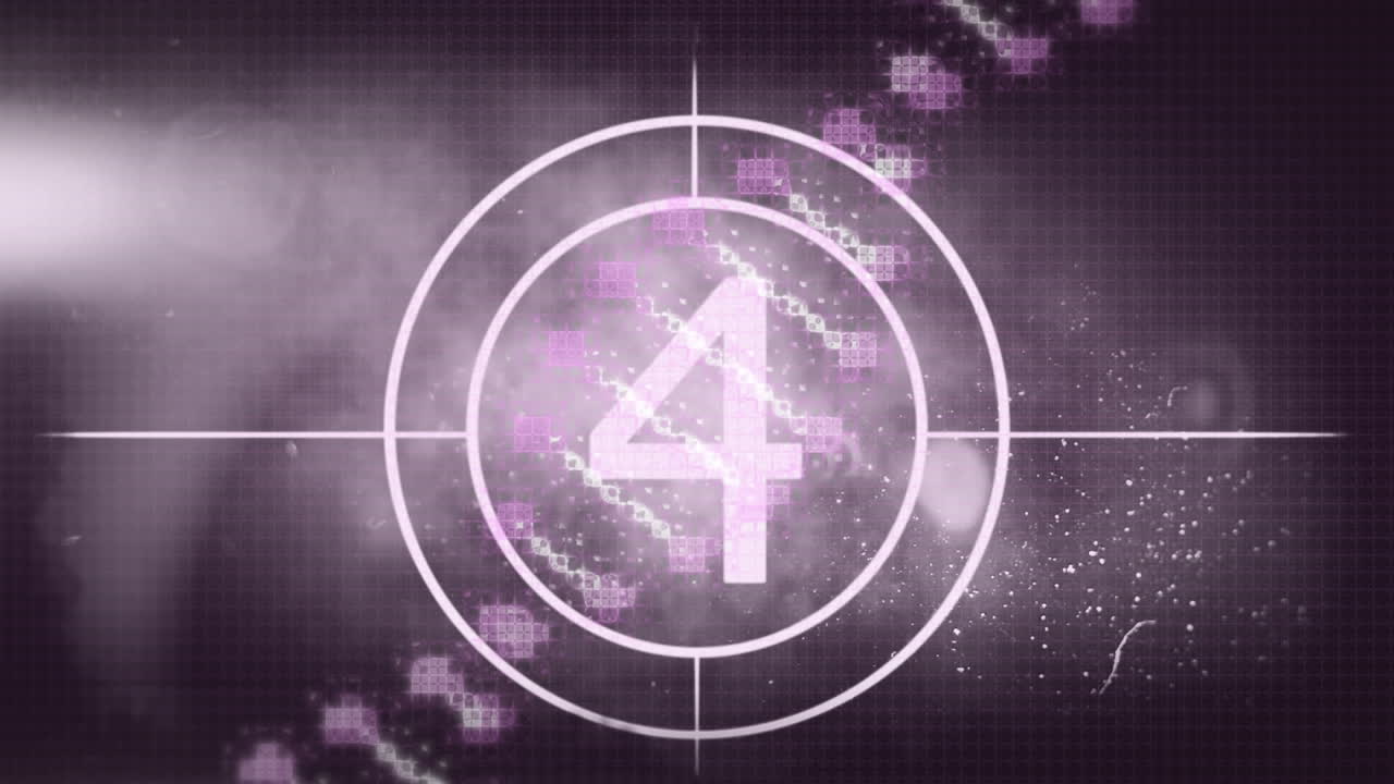 갈색 배경에서 10에서 1까지 카운트다운의 애니메이션