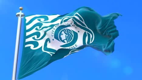 flag of seattle city, city of united states of america - loop