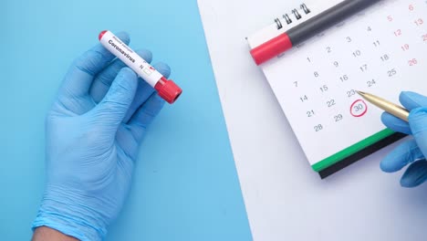 análisis de sangre y calendario de coronavirus