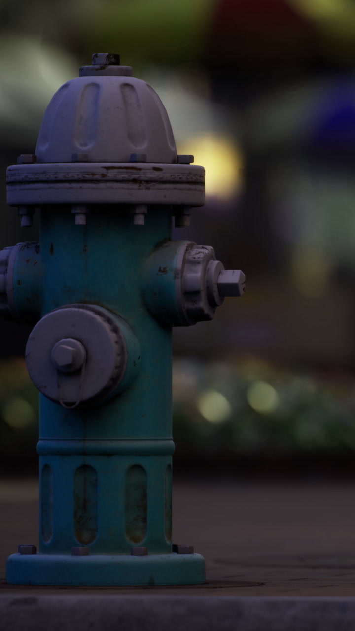 Fire hydrant in urban area during evening time