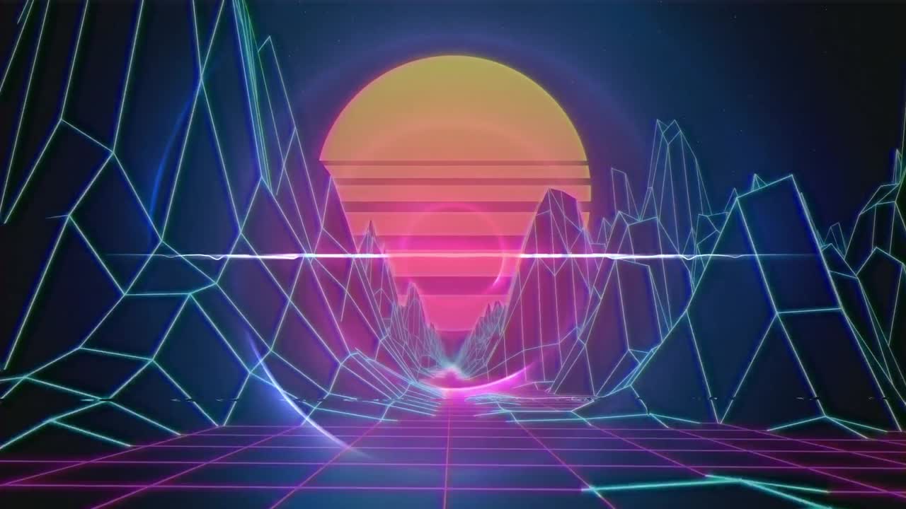 빛나는 태양 원과 함께 nmetaverse의 애니메이션