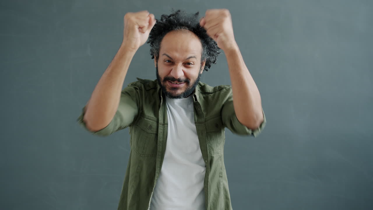 Excited Man Celebrating