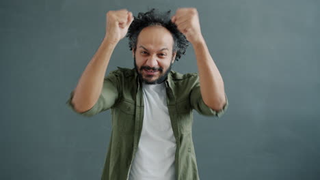 excited man celebrating