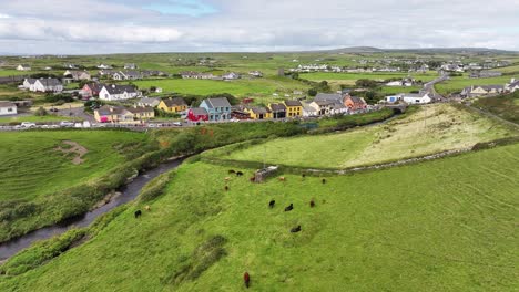 drone view of scenic village