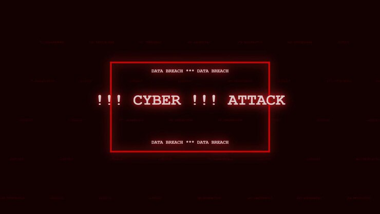 Cyber Attack Warning Message on Digital Screen