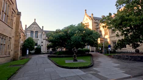 a serene courtyard at melbourne university