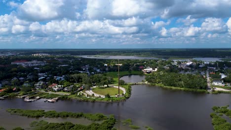 a beautiful drone video of a 200' tall cross in st. augustine florida.