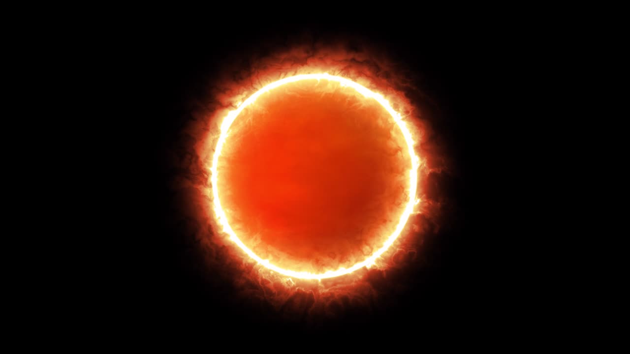 hermoso sol con anillo solar aislado transparente en el canal alfa. circular brillante abstracto con anillo de fuego ui elemento con canal alfa. formas de esfera de bola de fuego iluminadas.
