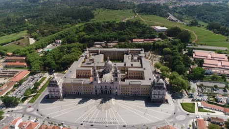 Aerial-view-of-the-National-Palace-of-Mafra-in-Portugal