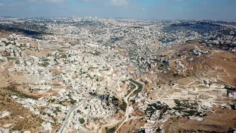 aerial footage of east jerusalem palestinian neighborhoods