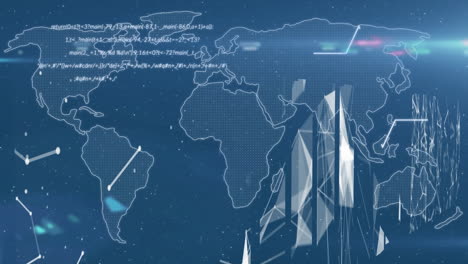 animation of data processing over world map