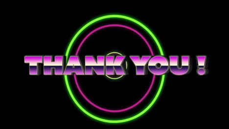 neon circle animation with thank you text glowing on black background