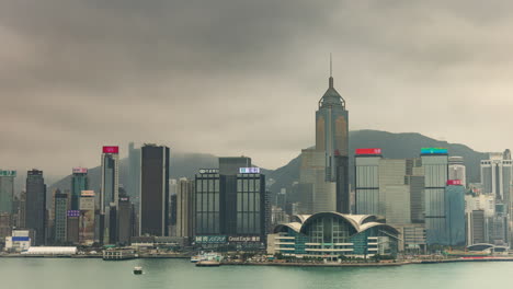 hong kong - 19 march 2025 : hong kong central city skyline filmed from across the harbour in kowloon