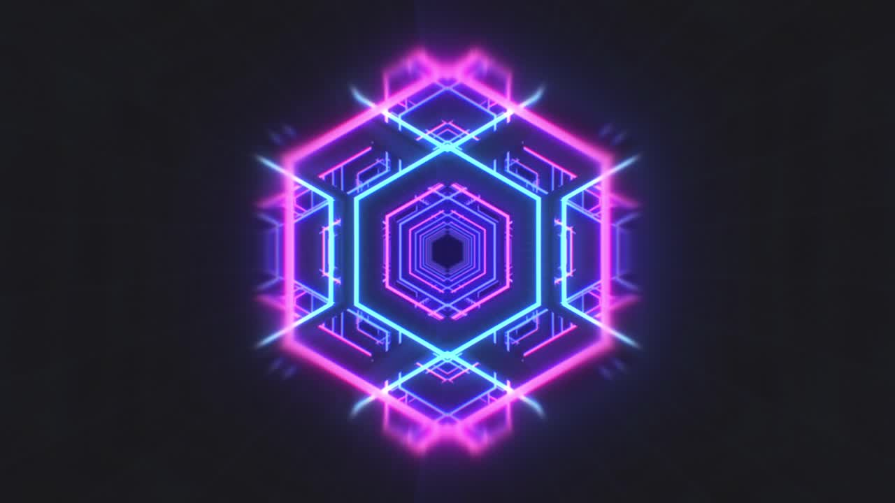 Neon Geometric Tunnel Visualizer
